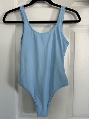Revamped Light Blue Scoop-Neck One-Piece